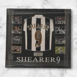 Shearer signed and framed shirt