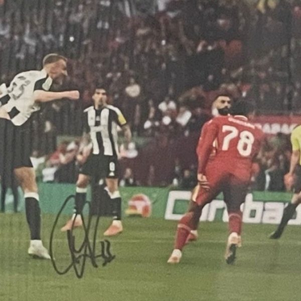 Win a Legendary Dan Burn Signed and Framed Goal Scoring Header Picture – Carabao Cup Final Edition!