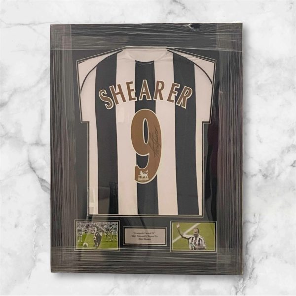 Alan Shearer Signed and Framed Newcastle Shirt