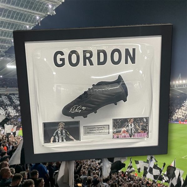 Anthony Gordon Signed Boot in Bubble Frame - WOW
